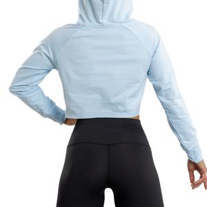 Sweat-shirts à capuche courts pour femmes, sur mesure, hiver 2026, logo sur le devant, 100% coton molletonné, respirant et coupe-vent, personnalisable, en vente - Product Image 5