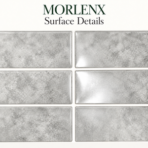 Papel Tapiz Autoadhesivo MORLENX con Efecto Piedra Gris Claro, Patrón de Azulejos Rectangulares Brillantes para Revestimiento de Cocina y Decoración de Paredes - Product Image 3