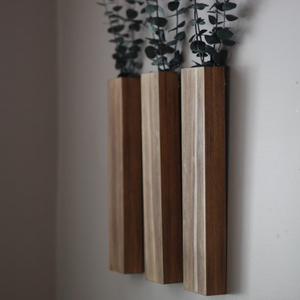 Support mural décoratif festif en bois de pin finition naturelle de 12 pouces, fait main, écologique, pour plantes et eucalyptus préservés - Product Image 3