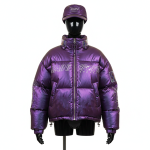 Veste matelassée surdimensionnée pour femmes, tissu en polyester brillant de qualité supérieure, panneaux matelassés GSM, logo réfléchissant personnalisé, veste matelassée pour femmes - Product Image 6