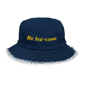 Chapeau Bob en Jean Vieilli Ike-Conic avec Broderie 3D, Tissu Velours Éponge Décontracté, Motif Camouflage Rayé, Nœuds et Image de Dessin Animé - Product Image 3