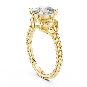 แหวนเพชรทรงคุชชั่น 2.4 กะรัต แบบวินเทจ ประดับด้วยเพชรเพาะเลี้ยง ตัวเรือนทองคำแท้ 18K สีเหลืองทอง สำหรับงานหมั้นและงานแต่งงาน - Product Image 2