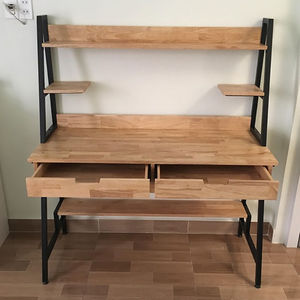 SFBK010-Industrial Design Wood and Iron Frame High Quality <b>Workstation</b> with Storage Compartment - Product Image 3