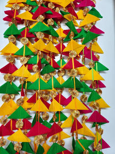 Decoraciones DE BODA Tela Gota Colgante duradero Mehndi Fiesta Telón de fondo Haldi Matrimonio Puerta Colgantes Cuerdas decorativas Boda - Product Image 5