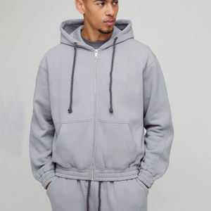 เสื้อสเวตเตอร์แบบมีซิปมีฮู้ดสำหรับ500gsm รุ่นยูนิเซ็กซ์สีพื้นพิมพ์ลายตามสั่งสำหรับฤดูใบไม้ร่วง - Product Image 1