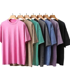 Logo personnalisé de haute qualité 100% coton lavé t-shirt vierge surdimensionné lavé à l'acide grande taille hommes t-shirts2025 - Product Image 1