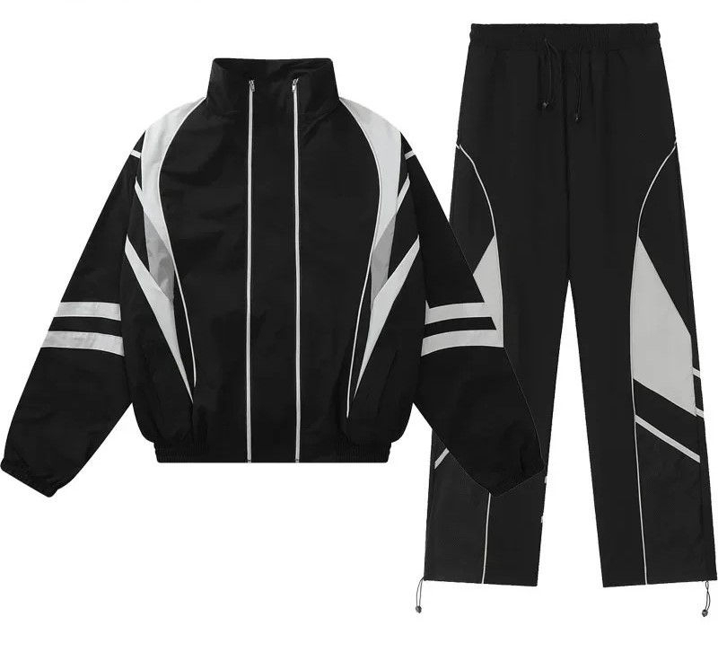 Custom logo Reflective Jogging Nylon Tracksuit Windbreaker