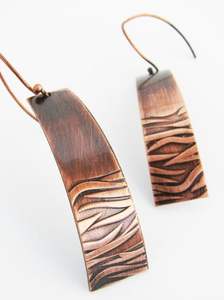 2027 étain et patine couleur boucles d'oreilles rustique fait à la main cuivre bijoux pour femmes et cadeau boucles d'oreilles pour les femmes de l'Arizona - Product Image 5