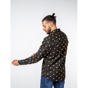 Camicia di zucca nera a forma di zucca camicia da uomo con stampa di zucca Negro taglia S Imperio - Product Image 3