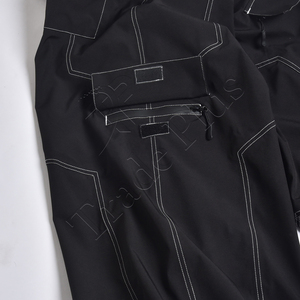 Pantalones de Nieve Negros de Moda con Costuras Reflectantes, Tela Impermeable, Múltiples Bolsillos Tipo Cargo y Calidez para Esquiar en Invierno - Product Image 6