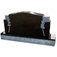 Monument funéraire en granit noir poli, grand format, design moderne, durable, avec garantie à vie, marque Stone, installation sur site