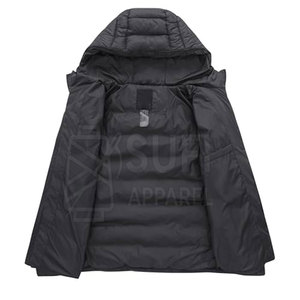 Low Price High Quality Custom Logo Front Printed <b>Winter</b> Unisex Hooded Puffer Jacket Plus Size Windproof Eco-Friendly Casual - Product Image 3