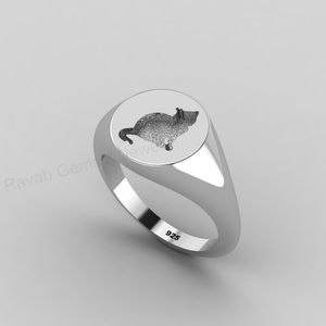 925 Sterling Silver 18K Gold Plated Cat Bezel Setting Resin Ashes Breastmilk Jewelry Ring Customizable - Product Image 5