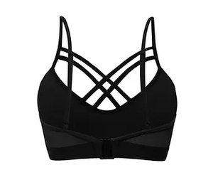 QHP สปอร์ตบราผ้ากำมะหยี่สีดำ, เสื้อเต้นรูดเสาผ้าคอตตอนผ้าสแปนเด็กซ์ระบายอากาศได้ดีพิมพ์ลายไม่ซ้ำใคร - Product Image 6