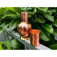 Venta caliente jarra árabe con vidrio a juego grabado a mano Vintage árabe cocina Servidor de agua Venta caliente en precio barato