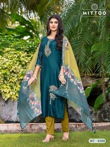 Ensemble Kurtis de 3 pièces de créateur avec un style élégant, idéal pour les tenues de fête au quotidien, les occasions spéciales dans les looks de mode à la mode - Product Image 2