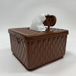 Soporte de pañuelos de plástico contemporáneo PP higiénico fuerte con cubierta Marca personalizada disponible Directo de fábrica OEM/ODM Exportación de Vietnam - Product Image 2