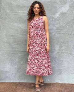 Handmade Indian Cotton Boho <b>Dress</b> for <b>Women</b> Floral Printed Stylish Summer Wedding Party Wear on Sale - Product Image 2