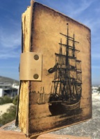 Journal de voyage rétro antique en cuir fait main, carnet de croquis en papier aquarelle avec logo gaufré, reliure à chevalet, couverture rigide - Cadeau
