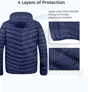 Chaqueta de Plumón Personalizada de Manga Larga para Hombre de Alta Calidad para Exteriores, Chaquetas de Plumón a Precio Razonable, Chaquetas de Plumón Totalmente Personalizadas para Hombre - Product Image 5