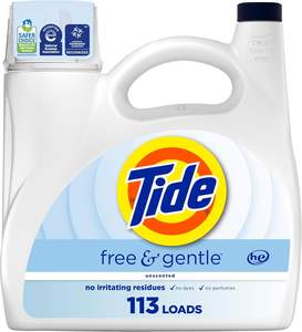 Detergente Líquido para Ropa Tide Free & Gentle, 113 Lavados, 149 fl oz, Detergente para Ropa Tide, Detergente para Ropa Limpia - Product Image 2