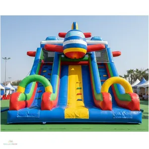 Tobogán Inflable con Diseño de Avión Comercial, Castillo Hinchable de PVC de 7x5m para Niños, Tobogán Seco para Parques de Diversiones - Product Image 1