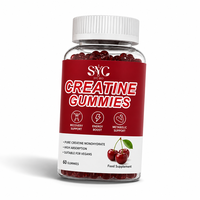 Gummies de créatine SYC BIO, créatine monohydrate pure, 60 gummies véganes à mâcher, absorption élevée, complément alimentaire, étiquette privée OEM