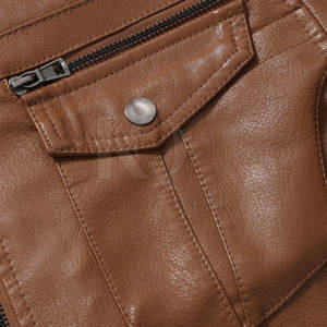 เสื้อแจ็คเก็ตหนังผู้ชายสไตล์วินเทจ พร้อมซับในที่ใส่สบาย เหมาะสำหรับการสวมใส่ลำลองและแฟชั่นในสภาพอากาศหนาวเย็น - Product Image 4