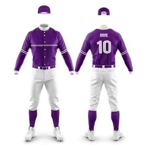 Último diseño nuevo estilo de béisbol uniforme de calidad superior de color sólido uniforme de béisbol para la venta en línea - Product Image 1