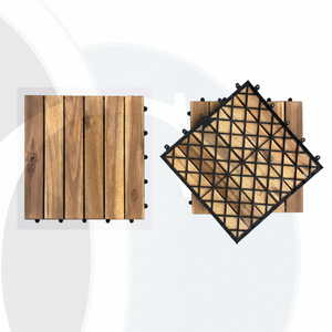 Viet Wood 300x300mm Contemporary Waterproof Anti-Slip Eco-Friendly <b>Interlocking</b> Vietnam Acacia Outdoor Decking <b>Tiles</b> Matt Finish - Product Image 6
