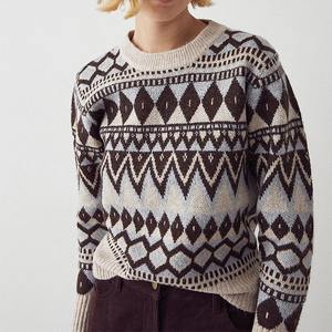 Suéter de Invierno para Mujer 100% Lana, con Logotipo Bordado Estampado, Cuello Redondo, Alta Calidad - Product Image 6