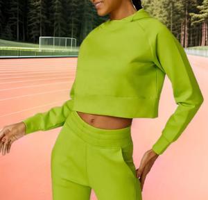 Sudaderas con Capucha de Algodón para Mujer, Cuello Alto, Logotipo Frontal, Color Sólido, Manga Larga, Transpirables, para Deporte y Descanso - Product Image 6