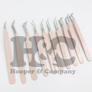 Pince à épiler beige de qualité supérieure enduite de vison en acier inoxydable pince à épiler durable avec logo offre pince à cils - Product Image 6