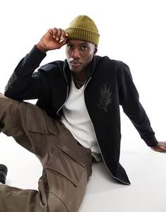 Bouffée Imprimer Visage Complet Zip Up Hommes Hoodies Mousse Impression broderie Logo pull Sweat À Capuche Veste 100% coton Streetwear - Product Image 2