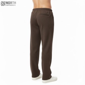 Super Open Hem Pantalones de chándal de gran tamaño de pierna recta de los hombres de algodón suelto Jogging Hombres Terry Grey Baggy Jogger Invierno - Product Image 3