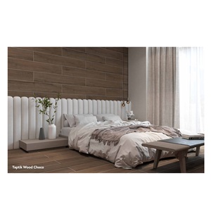 Carreaux de porcelaine Choco en bois Taptik exquis 200x1200mm corps complet 8.5mm d'épaisseur pour les halls d'hôtel commerciaux et de luxe - Product Image 1
