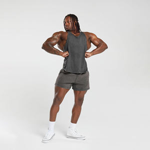 Custom Singlet Athletics Chalecos Imprimir Running Washed Tank Top Hombres 90% Poliéster 10% Spandex Sublimation Men's Wash Tank Top - Product Image 6