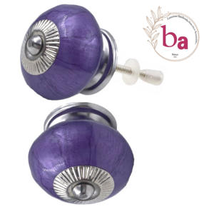 Tiradores de puerta de cajón de armario de cerámica redondos de neón púrpura moderno manija y tirador para armario de cocina y baño alta calidad de exportación - Product Image 1