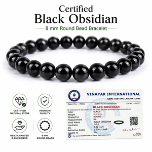 Pulsera de cuentas redondas de obsidiana negra natural de 8 mm para protección, conexión a tierra, confianza y equilibrio emocional - Product Image 3