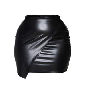Jupes en cuir d'agneau véritable pour femmes de haute qualité à vendre en gros Mode personnalisée Été Taille régulière Jupe en cuir brillant - Product Image 6