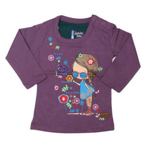 Camiseta de manga larga para niñas recién nacidas - Morado - Product Image 3