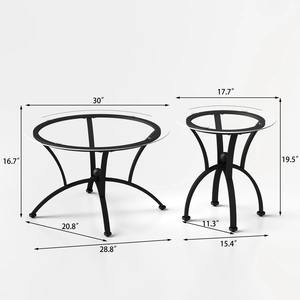 Table basse ronde en verre de luxe moderne et écologique pour salon avec pieds en acier inoxydable doré - Product Image 6
