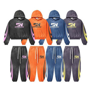Nouveaux survêtements de sport à capuche pour hommes, tendance et stylés, manches longues, couleurs et logo personnalisés, 100% coton, pour la course à pied - Product Image 3