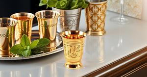 8.5 Ounce Brass Mint Julep Cup <b>Goblet</b> Tumbler Elegant 8.5 Ounce Capacity for Each Drink - Product Image 3