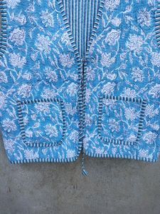 Femmes coton bloc imprimé Boho Style matelassé veste réversible hiver manteau Floral Design décontracté vacances cadeaux vêtements - Product Image 3