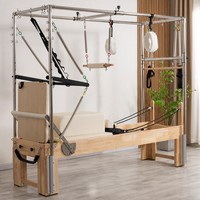 Lit de Pilates multifonctionnel 3 en 1, table de trapèze en bois pour studio de yoga commercial, équipement d'entraînement du tronc
