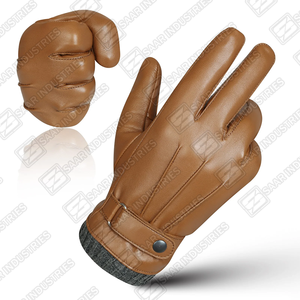 Gants en cuir pour homme, best-seller, à écran tactile intégral, protection des mains en hiver, doux, respirant, en peau d'agneau, mode, extérieur, uni - Product Image 3