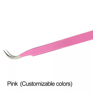 Pincettes roses personnalisées en acier inoxydable, 5 pièces, 45, 75, 90 degrés, Volume des cils et des sourcils, pointe en Fiber - Product Image 4