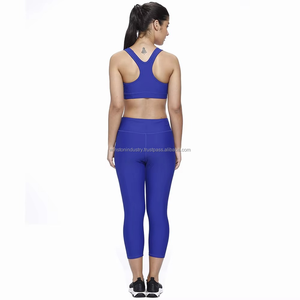 Nouvel ensemble de yoga pour femmes 100% coton respirant motif uni personnalisable haute qualité tendance mode prix - Product Image 4