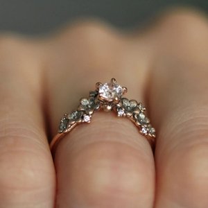 Ensemble de bagues de mariée en argent sterling 925 avec zircon rond élégant pour femmes - Product Image 2